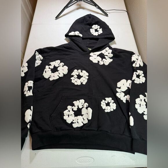 Denim Tears The Cotton Wreath Sweatshirt Black Size XL AUTHENTIC - Picture 3 of 10